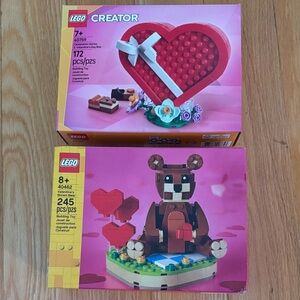 LEGO 2 sets Valentines Day Box 40759 and Valentine’s Brown Bear 40462 NEW IN BOX